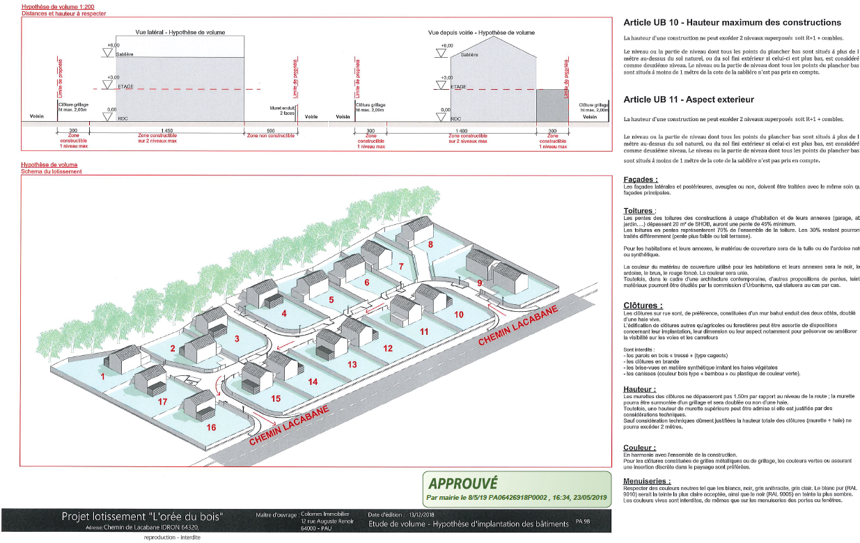 Lotissement « L’orée du bois » à Idron - projet